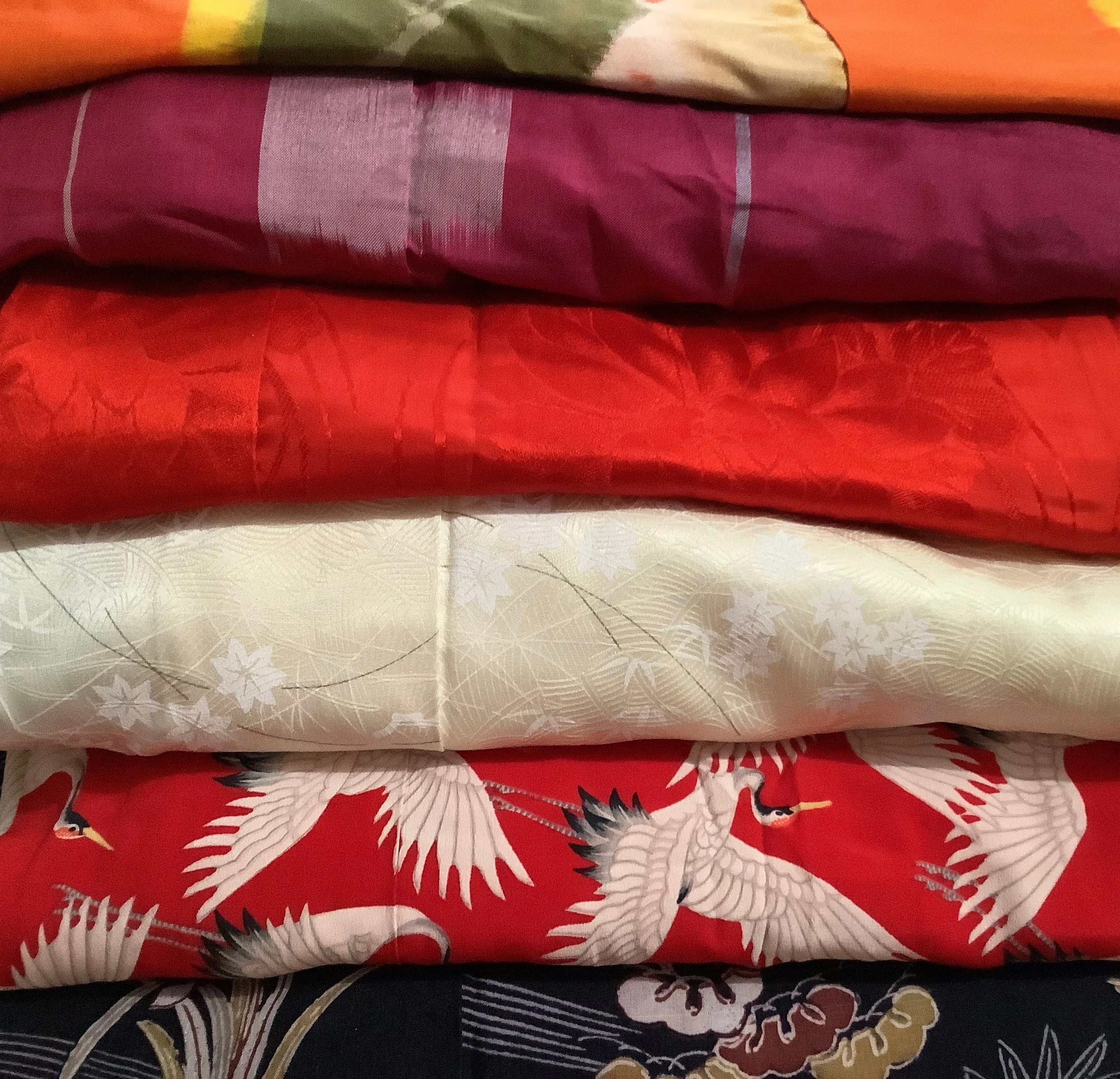 110-B: 10Lbs Vintage Japanese Kimono, "B"Package, Bulk Wholesale Kimono Cutters
