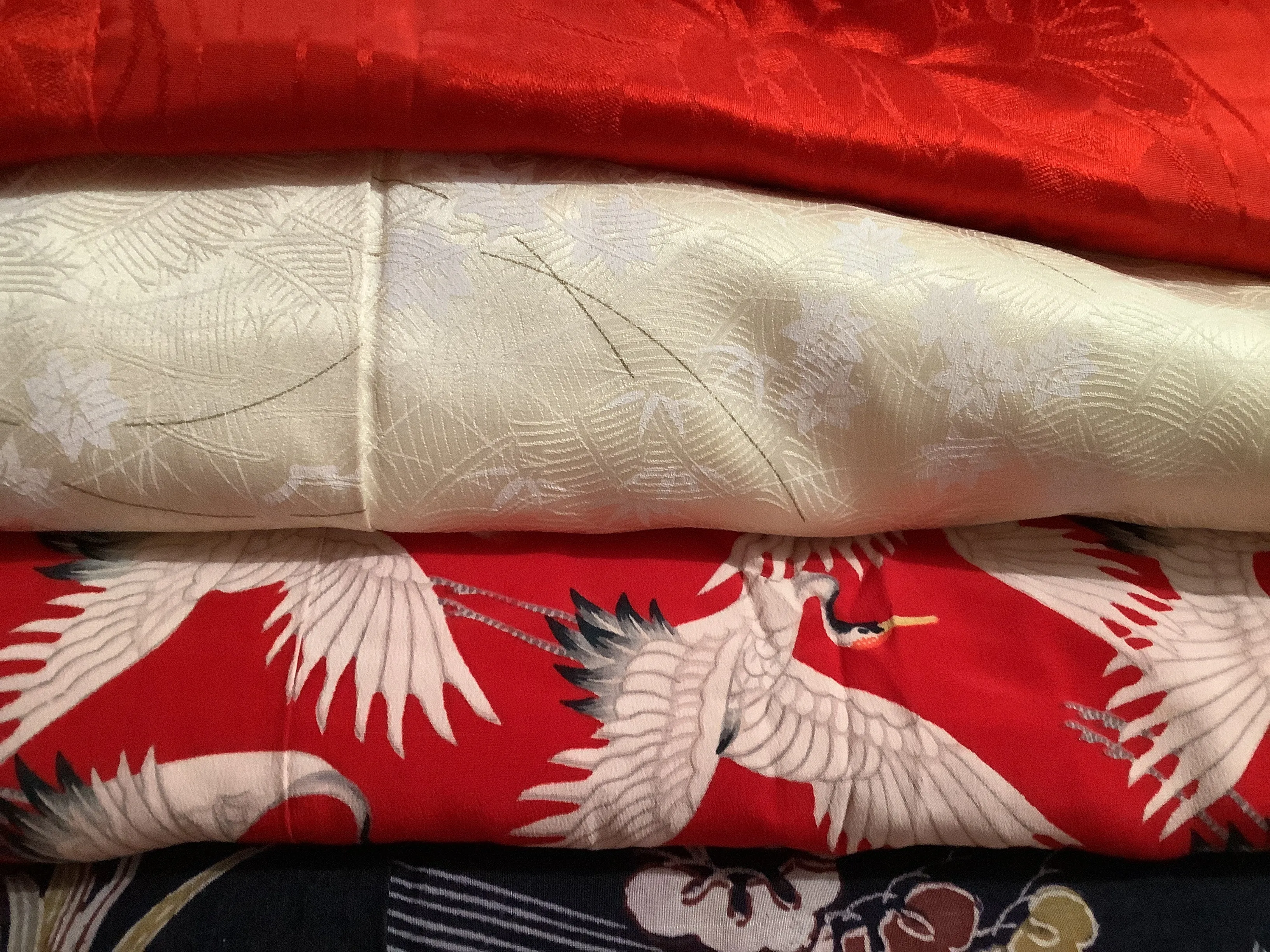 110-B: 10Lbs Vintage Japanese Kimono, "B"Package, Bulk Wholesale Kimono Cutters