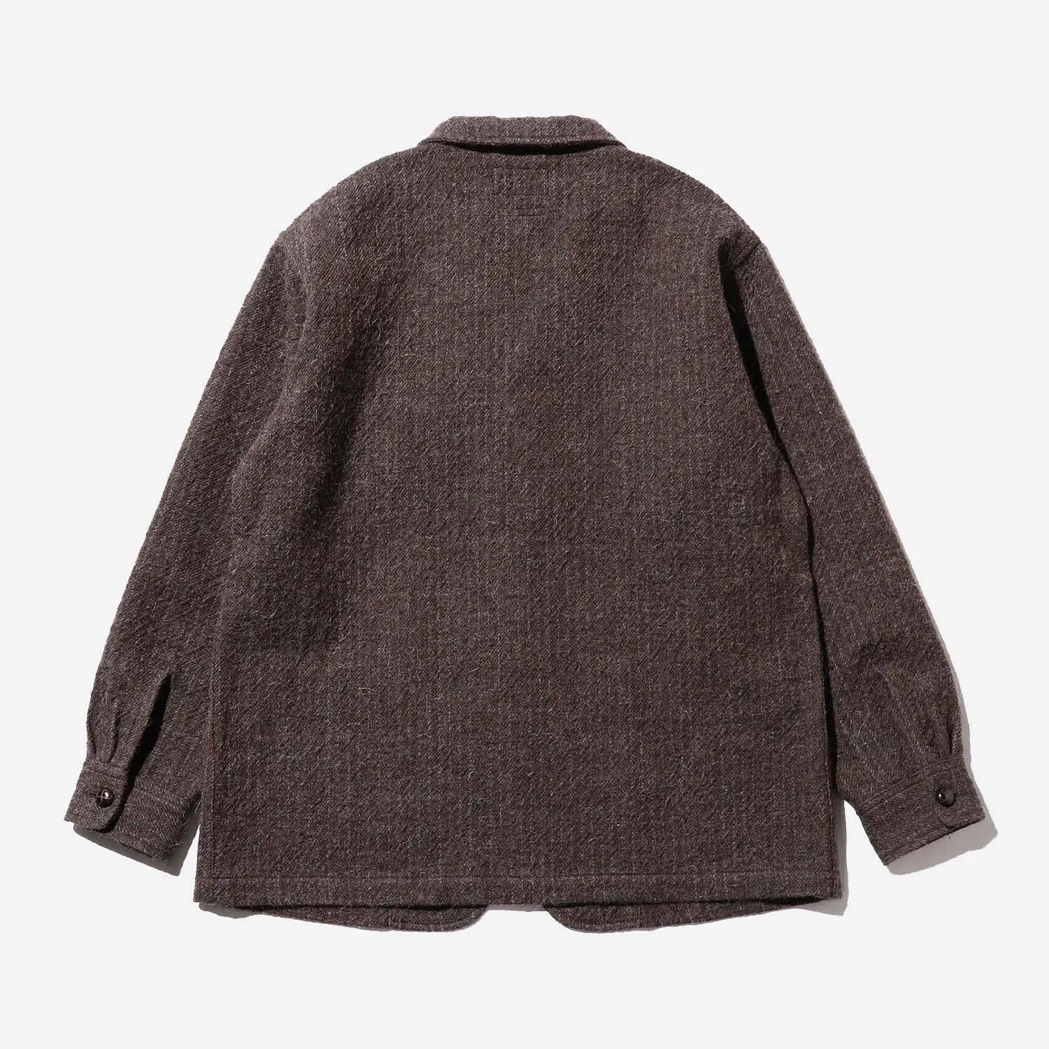 4B Cuffs Jacket Alpaca Tweed - Brown Stripe