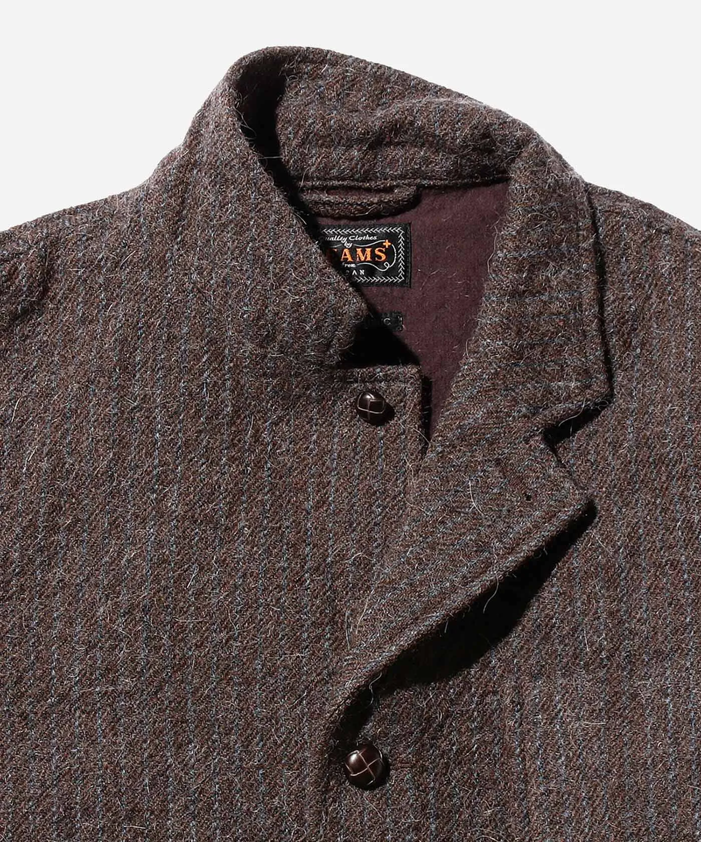 4B Cuffs Jacket Alpaca Tweed - Brown Stripe
