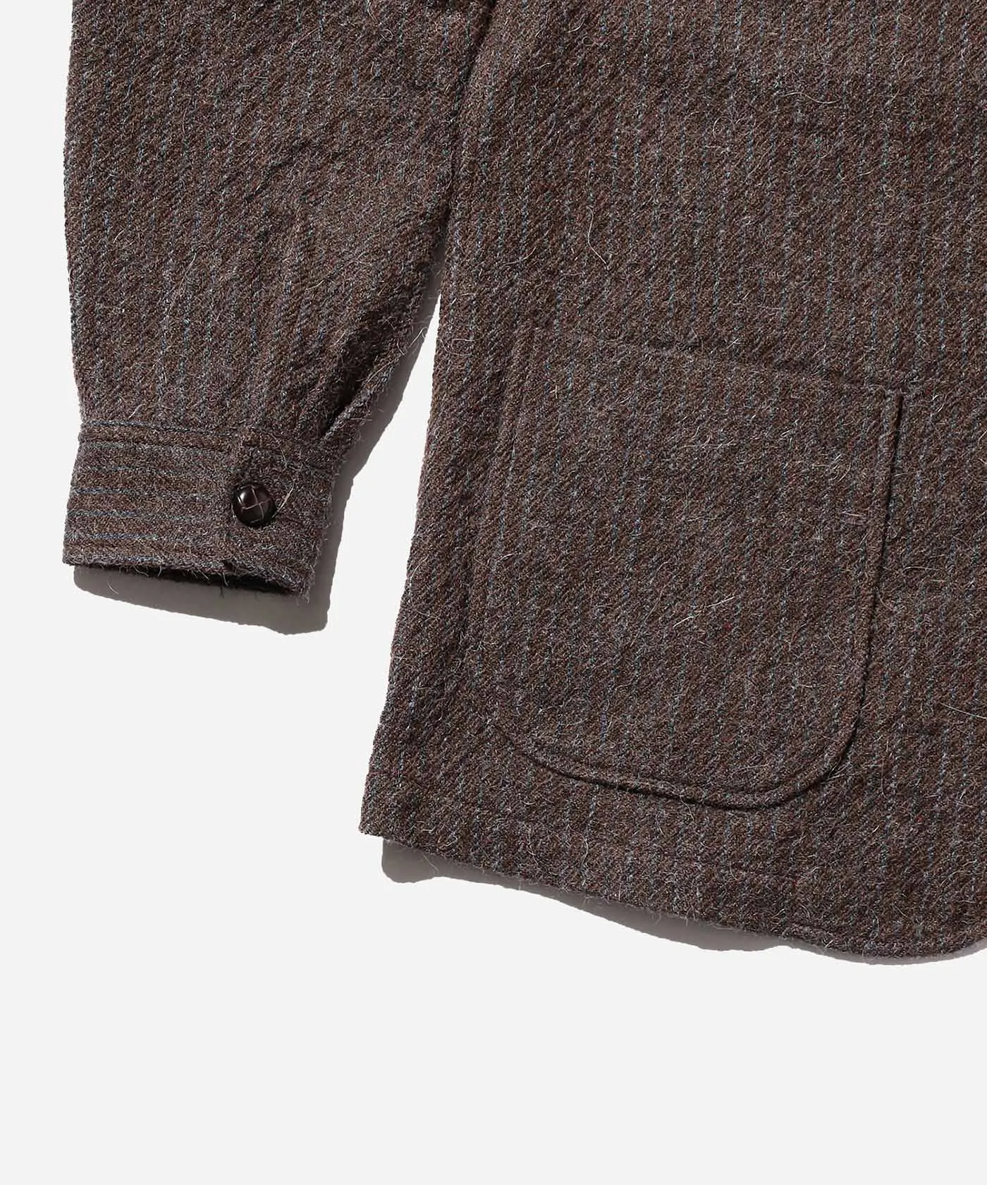 4B Cuffs Jacket Alpaca Tweed - Brown Stripe