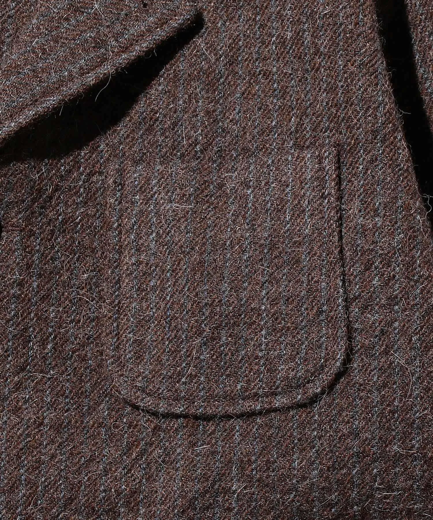 4B Cuffs Jacket Alpaca Tweed - Brown Stripe