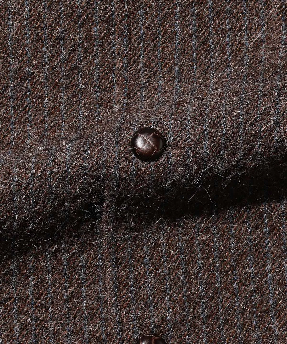 4B Cuffs Jacket Alpaca Tweed - Brown Stripe