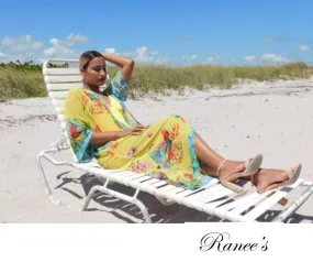 #600 Free spirit, flowing Duster, kimono, yellow duster
