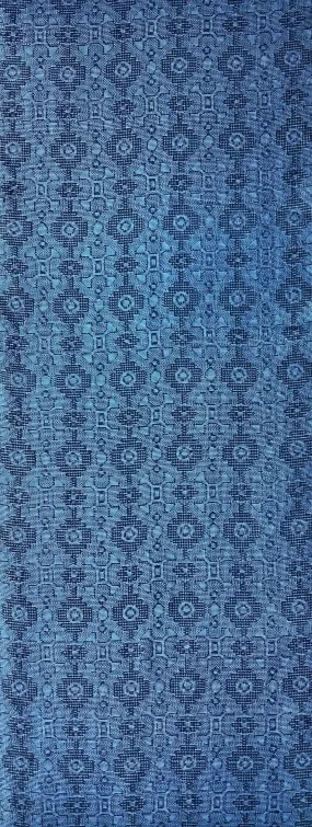 7742: 1980's Japanese Pongee Silk Ohshima Tsumugi,60" Blue-Black,Arai-Hari