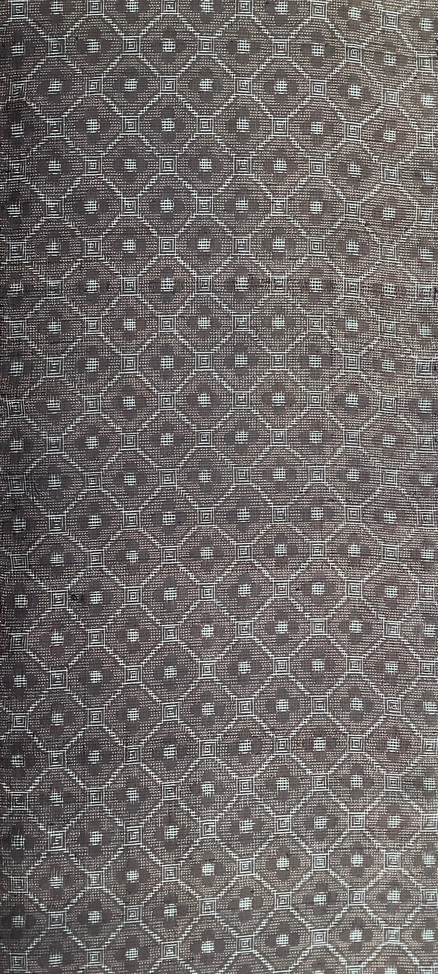 7810:1930s-50s Mud-Dyed Japanese Silk Doro-Ohshima Tsumugi, 57in. AraiHari