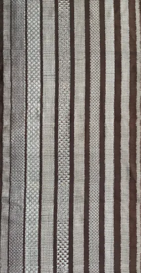 78151:1980s Mud-Dyed Japanese Silk Doro-Ohshima Tsumugi, 57in. AraiHari Stripes Bands