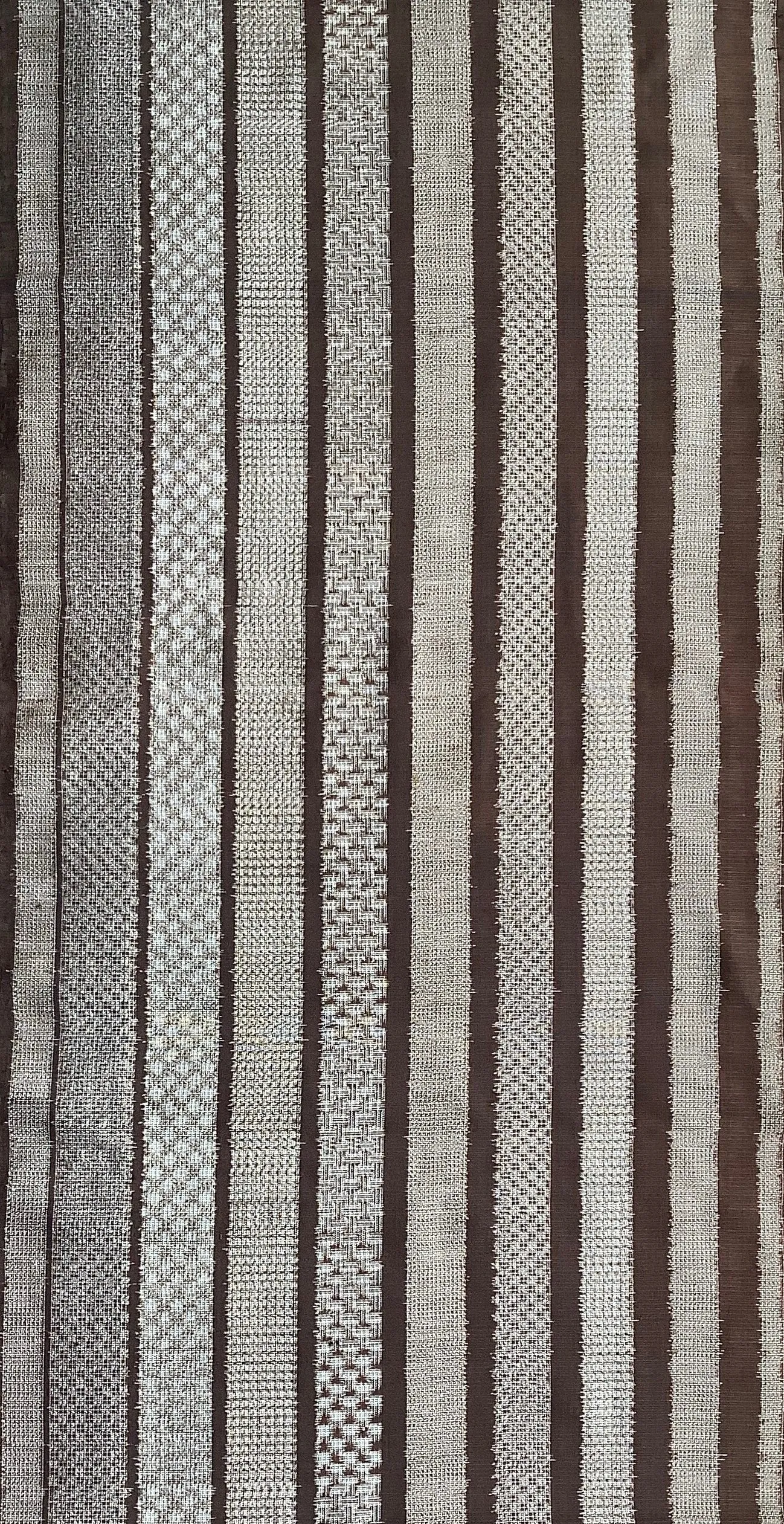 78151:1980s Mud-Dyed Japanese Silk Doro-Ohshima Tsumugi, 57in. AraiHari Stripes Bands