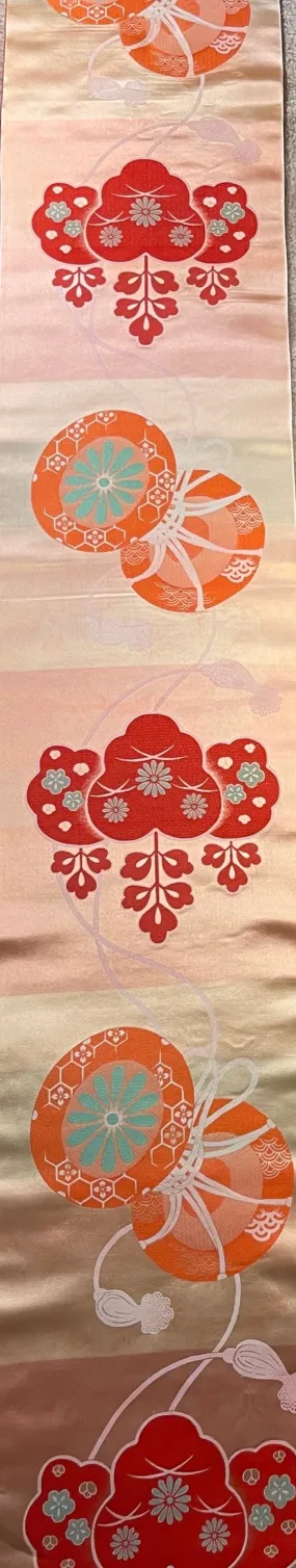 7884: 1990s Japanese Vintage Kimono  Silk Fabric, Deadstock, 84 in.Pc Heavy