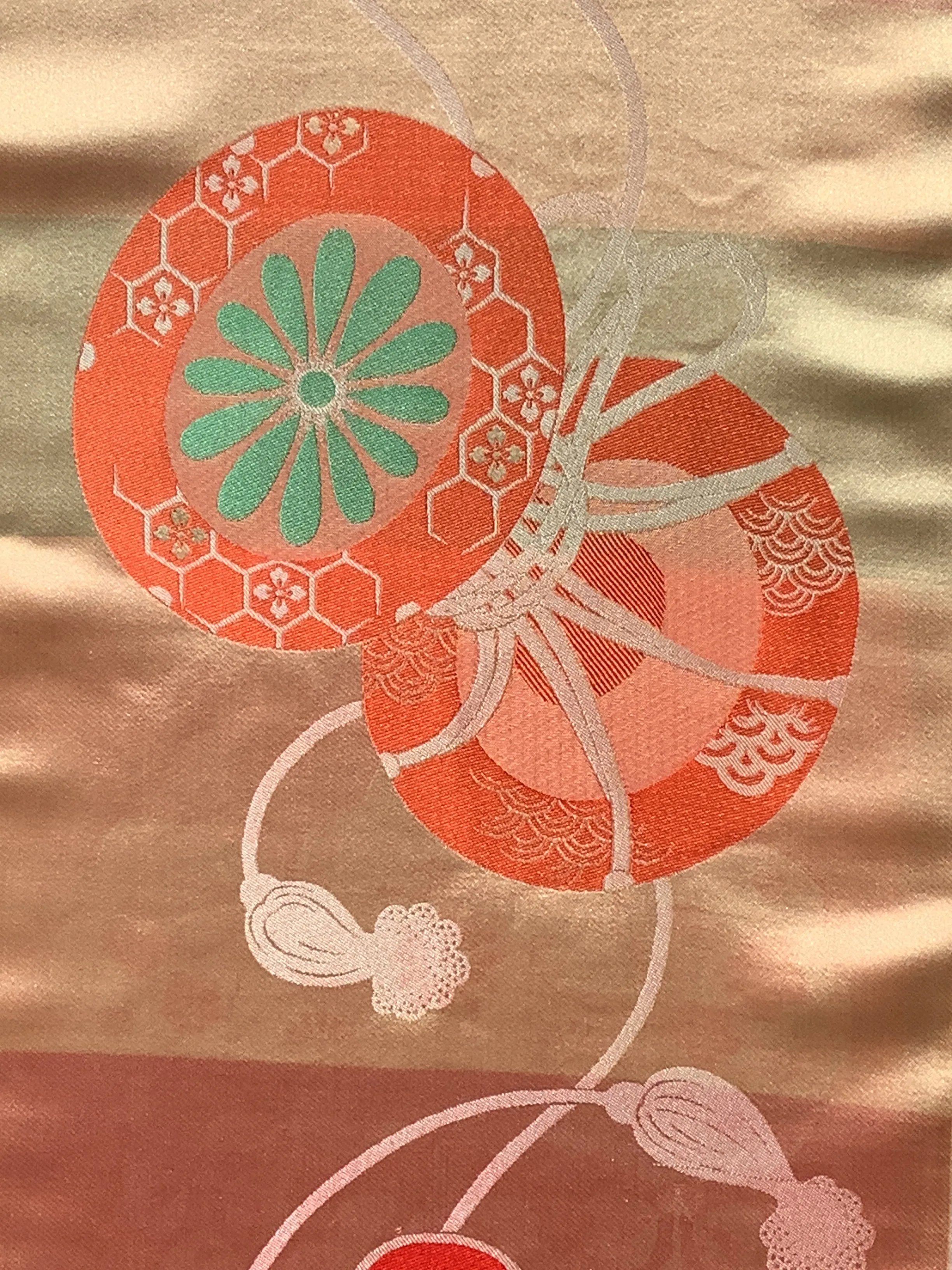 7884: 1990s Japanese Vintage Kimono  Silk Fabric, Deadstock, 84 in.Pc Heavy