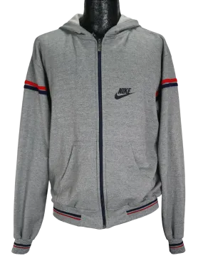 80s Nike Heather Gray Zip-Up Hoodie     L