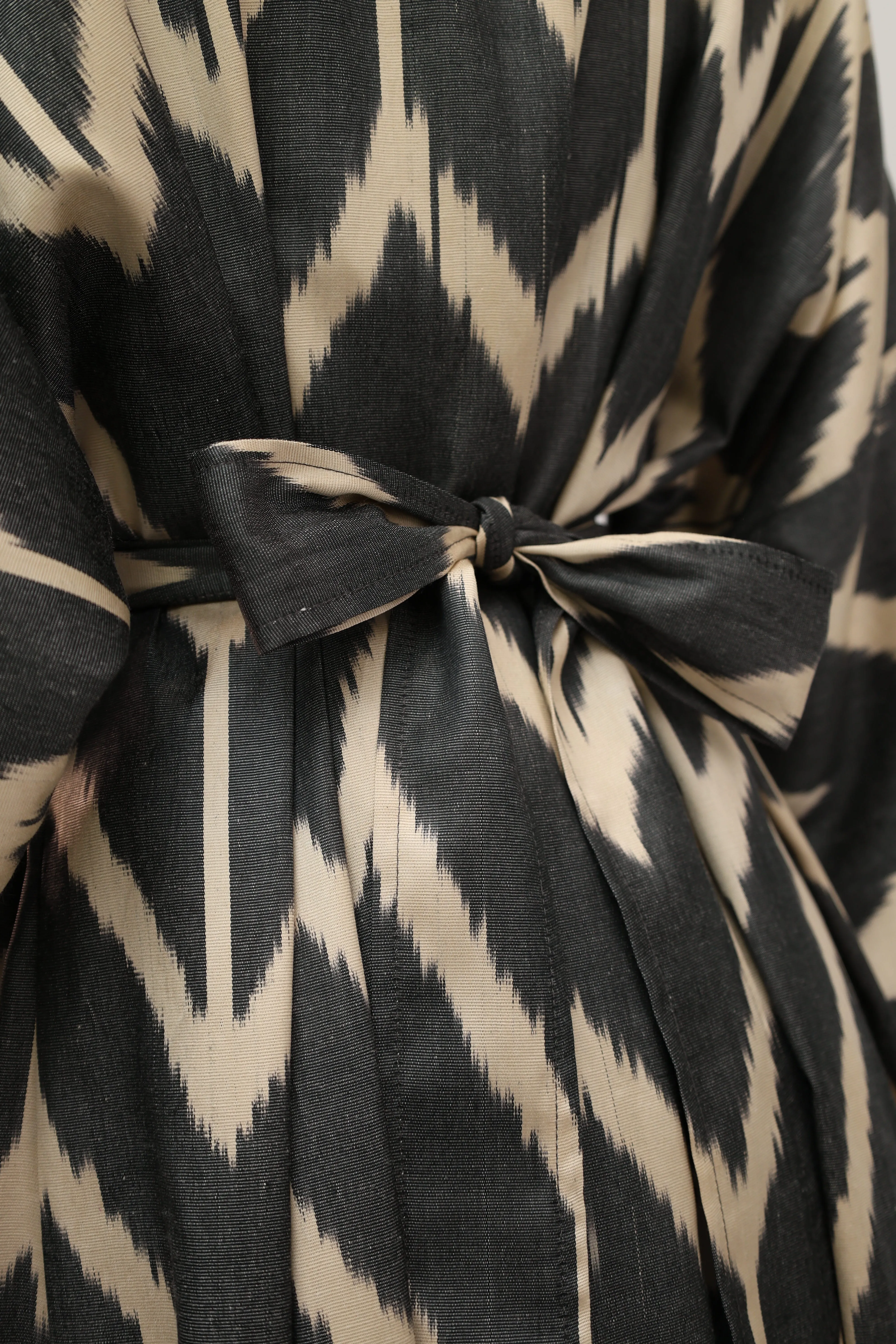 85% Silk Black Maxi Kimono With Feathers "Midnight Enchantment"
