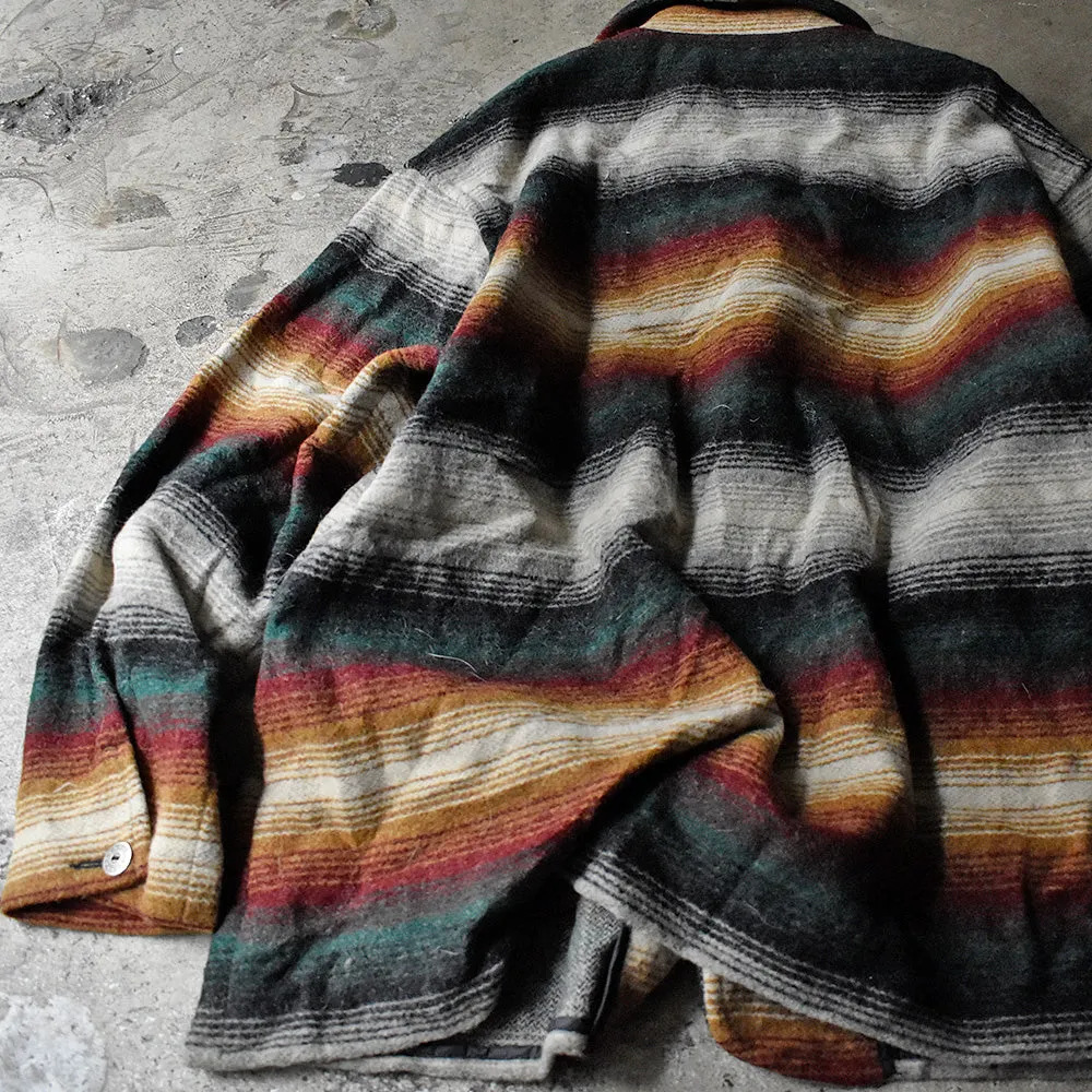 90's WOOLRICH ラグ柄 ネイティブボーダー  ウールジャケット USA製 231217H
