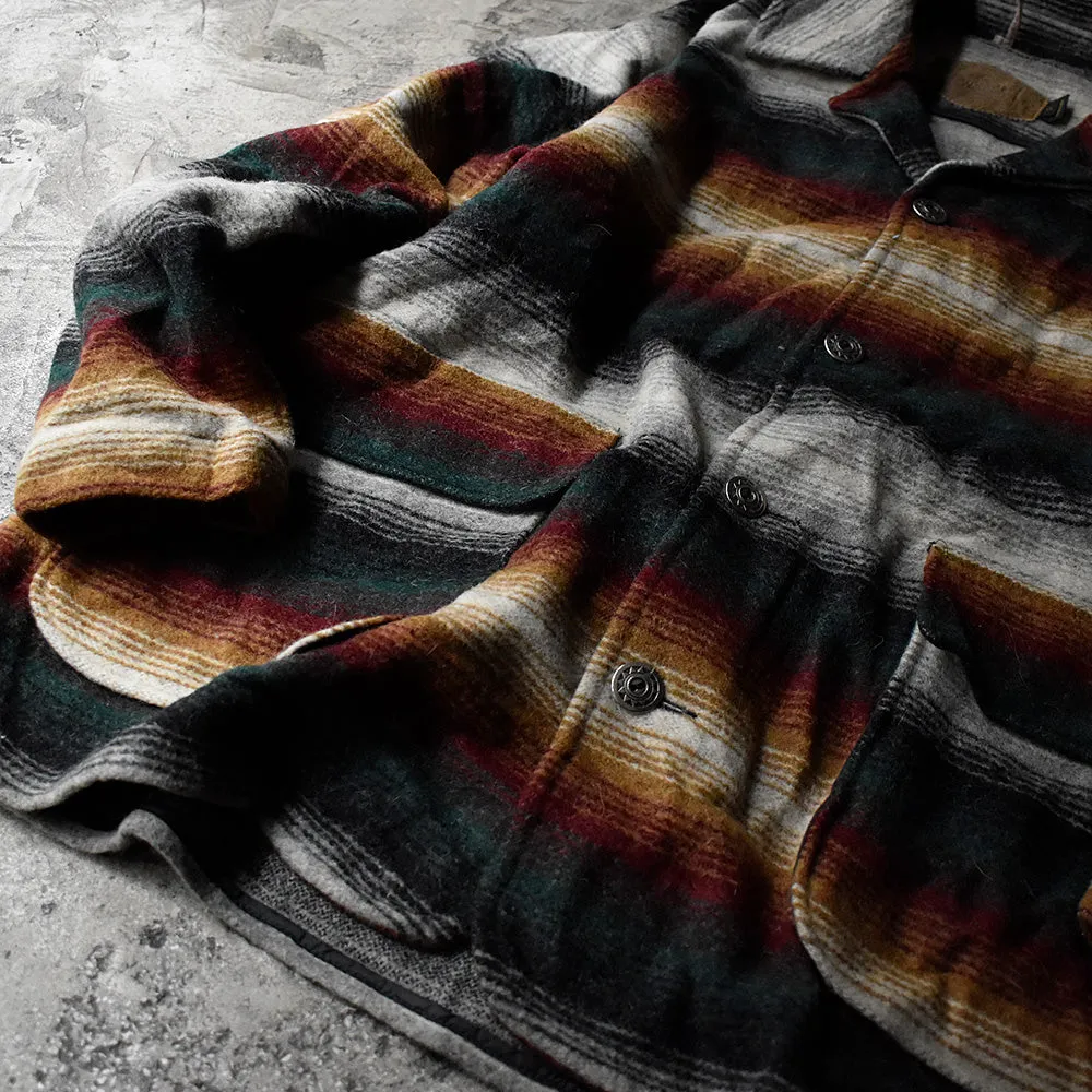 90's WOOLRICH ラグ柄 ネイティブボーダー  ウールジャケット USA製 231217H