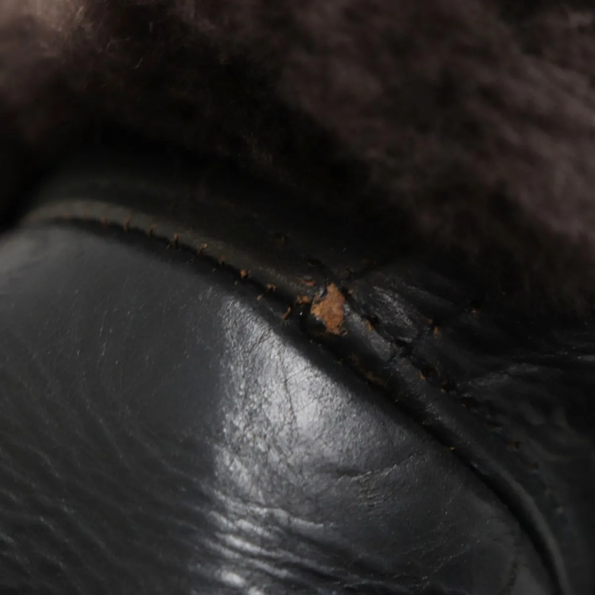 AERO LEATHER Grizzly Jacket Horsehide Alpaca Wool Black