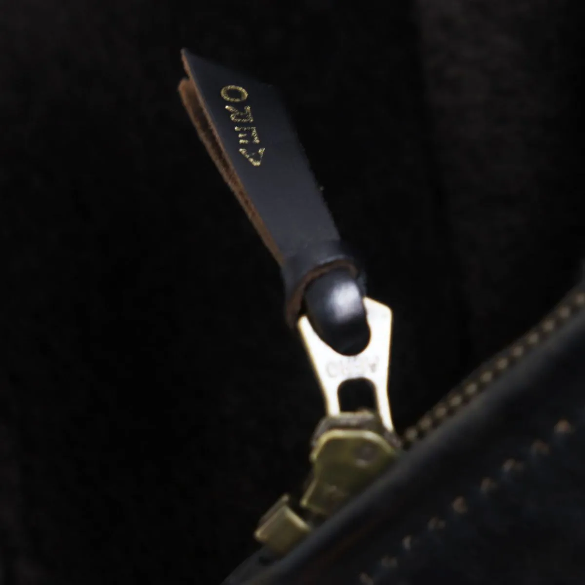 AERO LEATHER Grizzly Jacket Horsehide Alpaca Wool Black