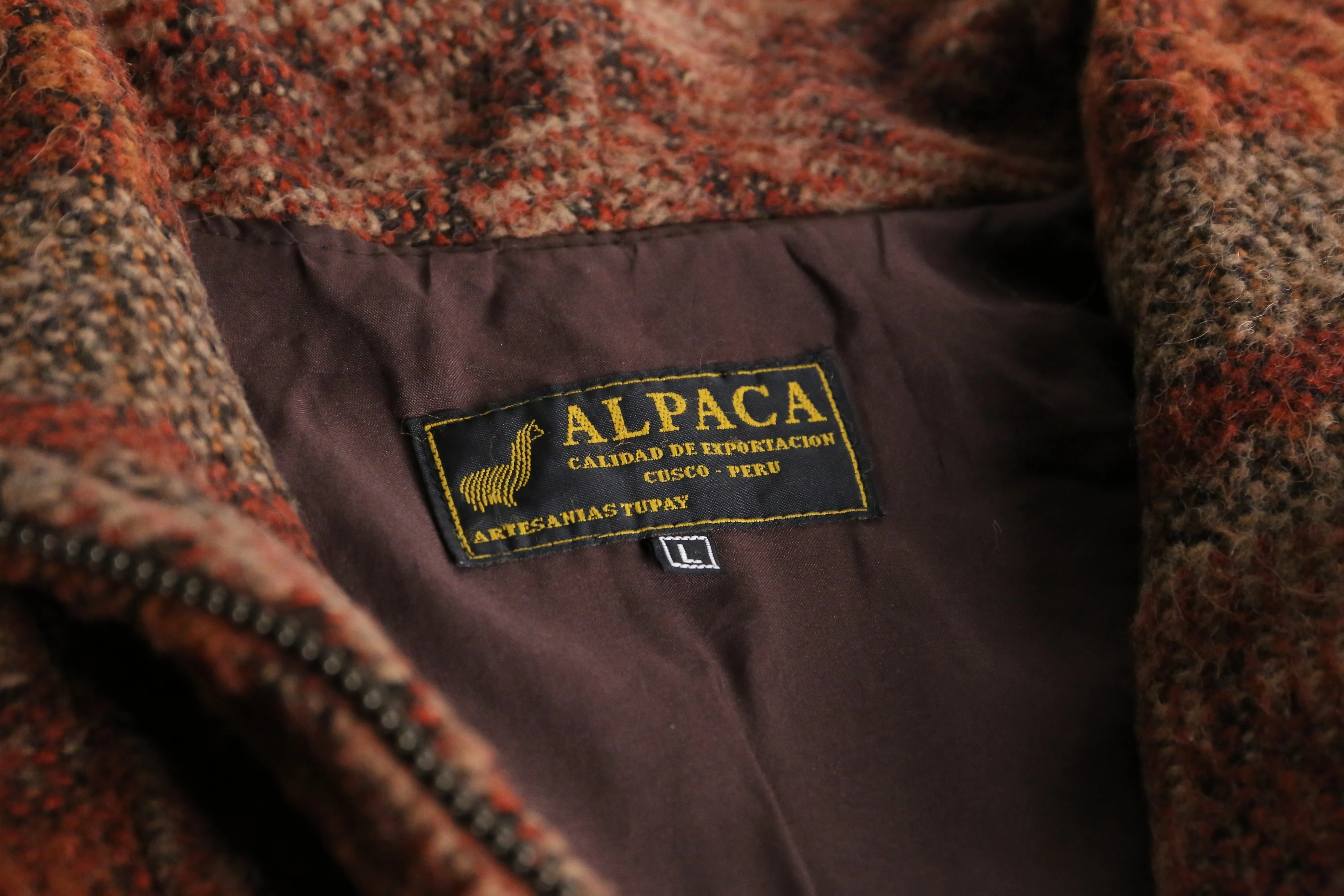 alpaca wool zip-up jacket