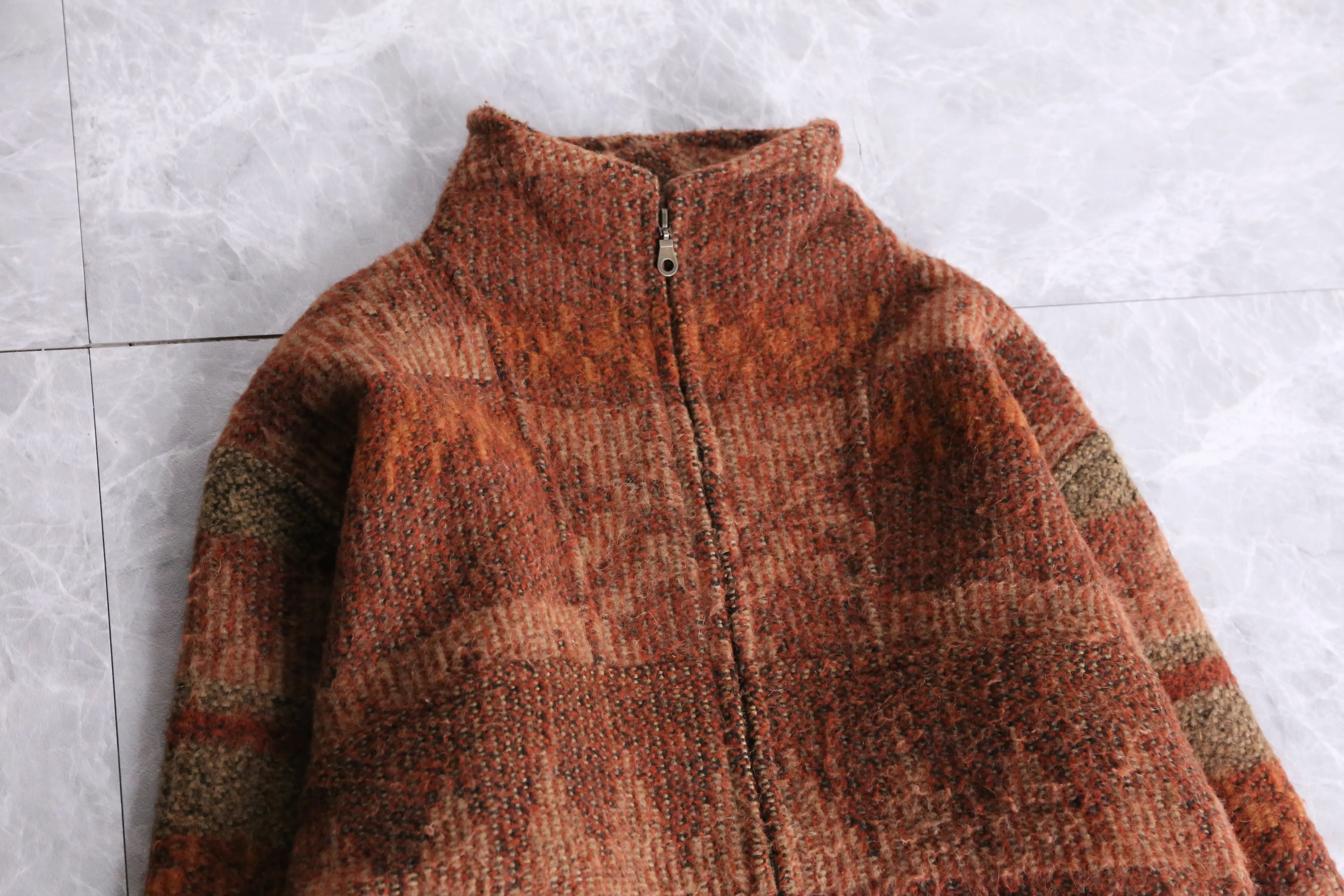 alpaca wool zip-up jacket