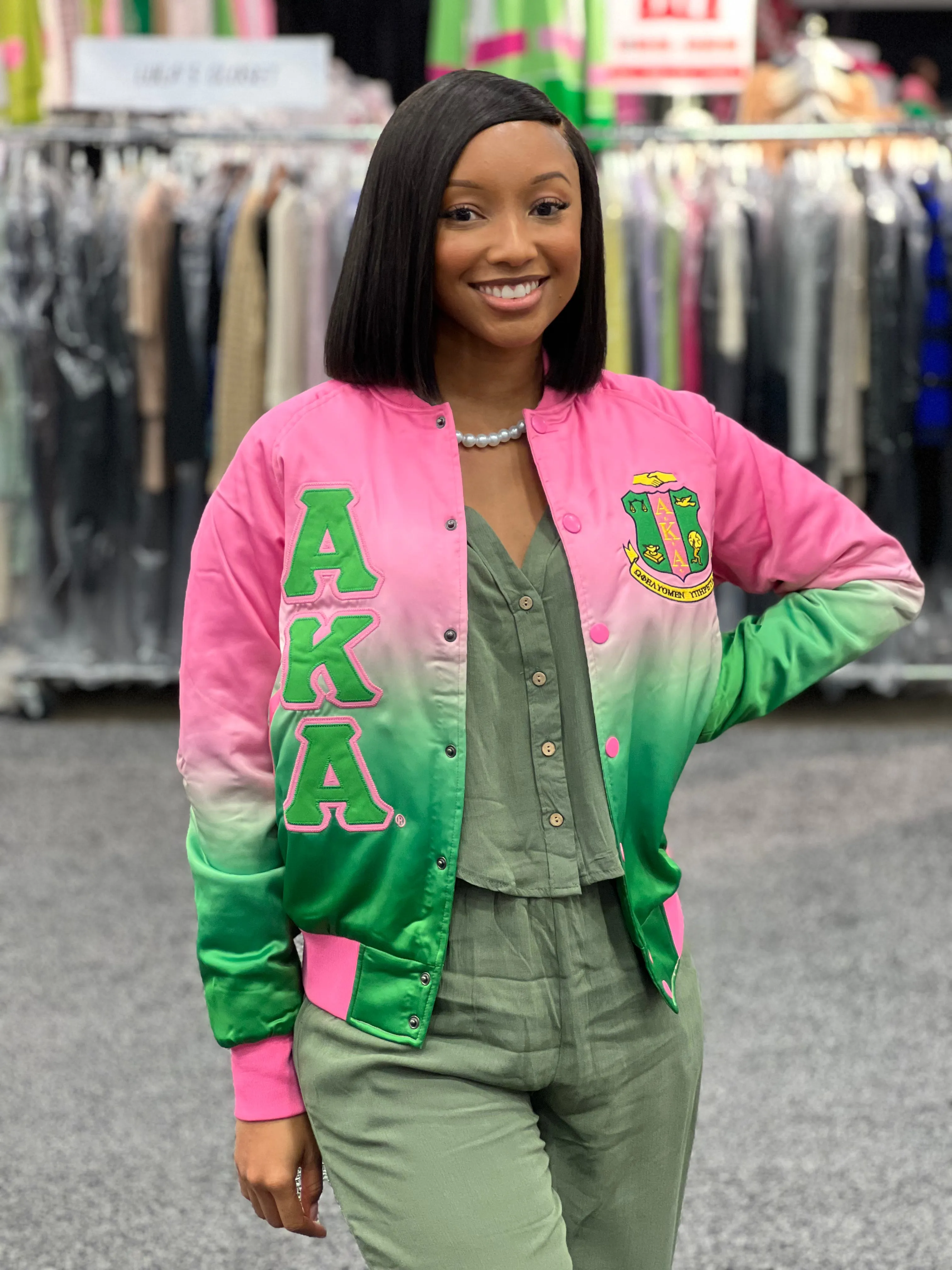 Alpha Kappa Alpha Ombré Bomber Jacket