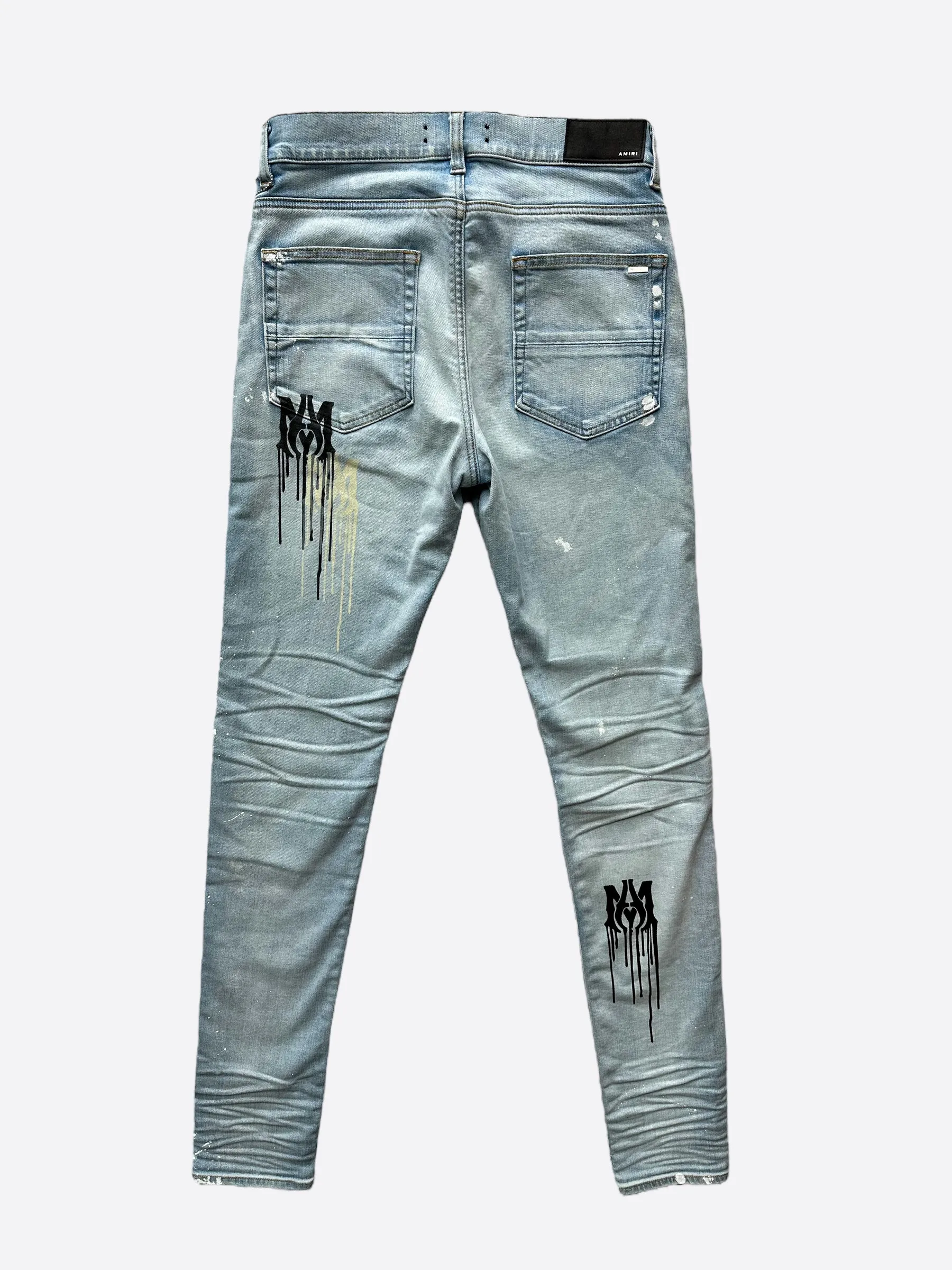 Amiri Blue MA Logo Stencil Jeans