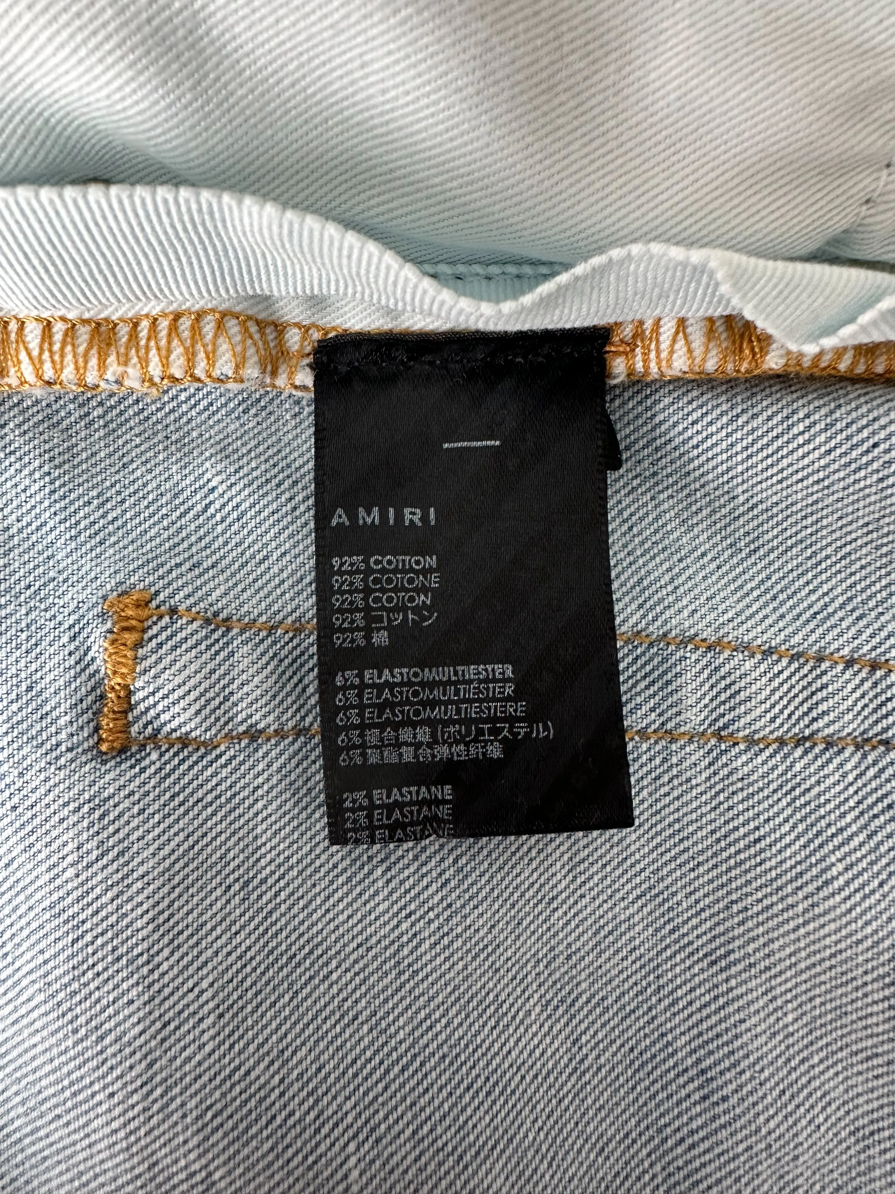 Amiri Blue MA Logo Stencil Jeans