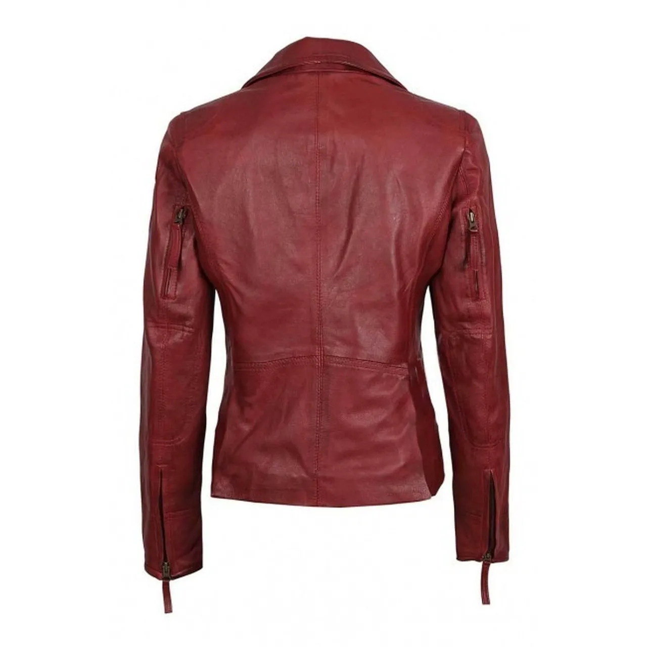 Asymmetrical Slim Fit Women leather jacket