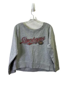 Athletic Sweatshirt Crewneck By j America - Osu In Grey & Red, Size: L