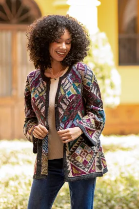 Baby Alpaca Blend Kimono Cardigan Sweater from Peru - Rurichinchay Heights | NOVICA