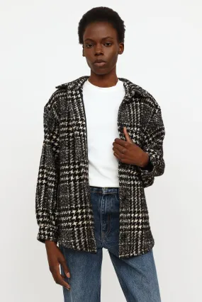 Black & White Houndstooth Knit Jacket