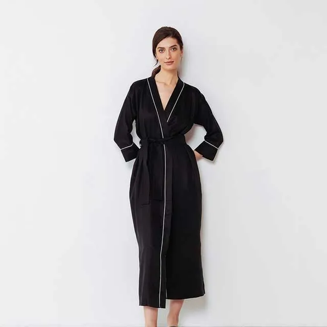 Black and White Kimono Robe