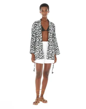 Black Geometric Kimono (SH)