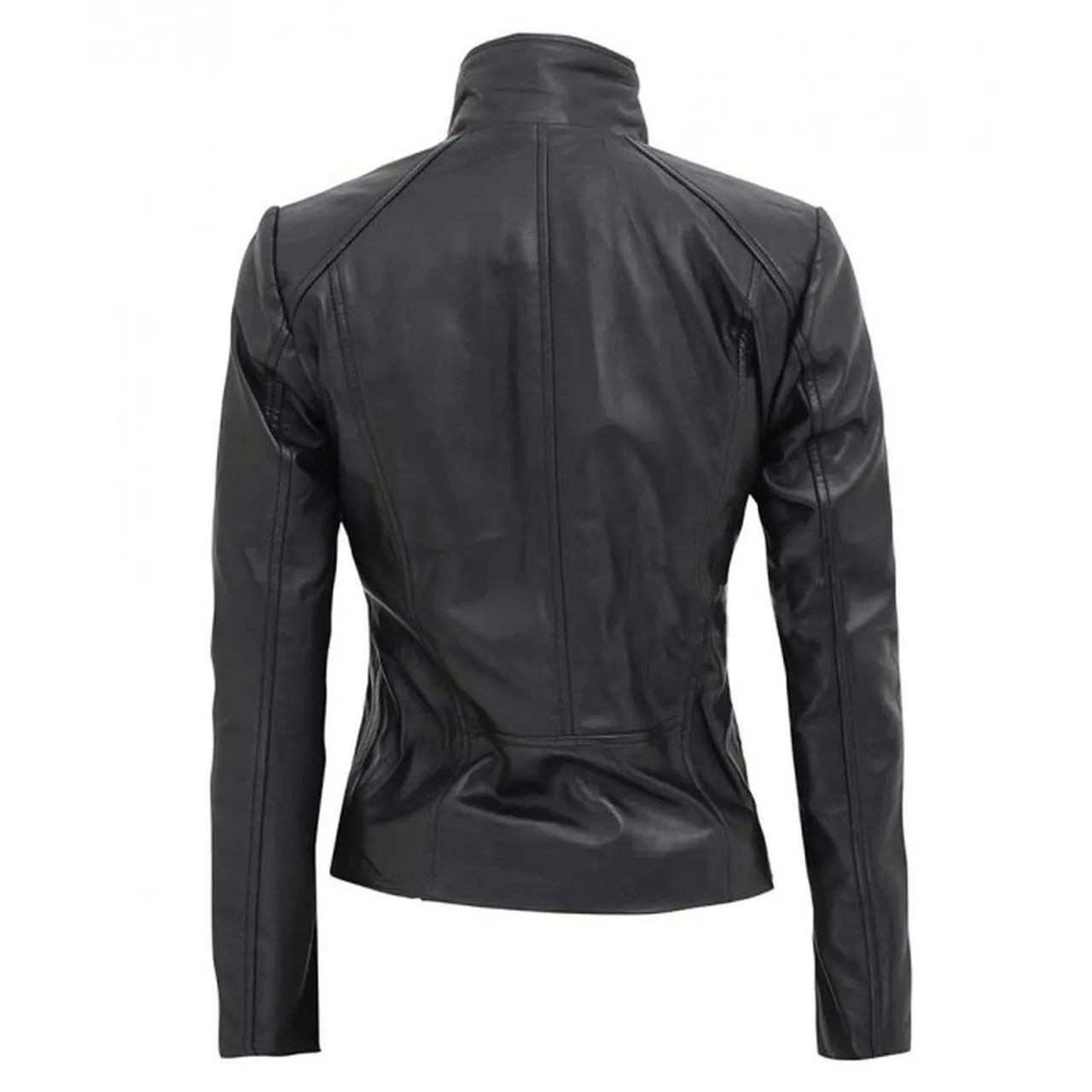 Black Slim Fit Leather Motorcycle Jacket