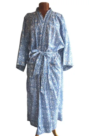 Block Print Cotton Kimono Dressing Gown