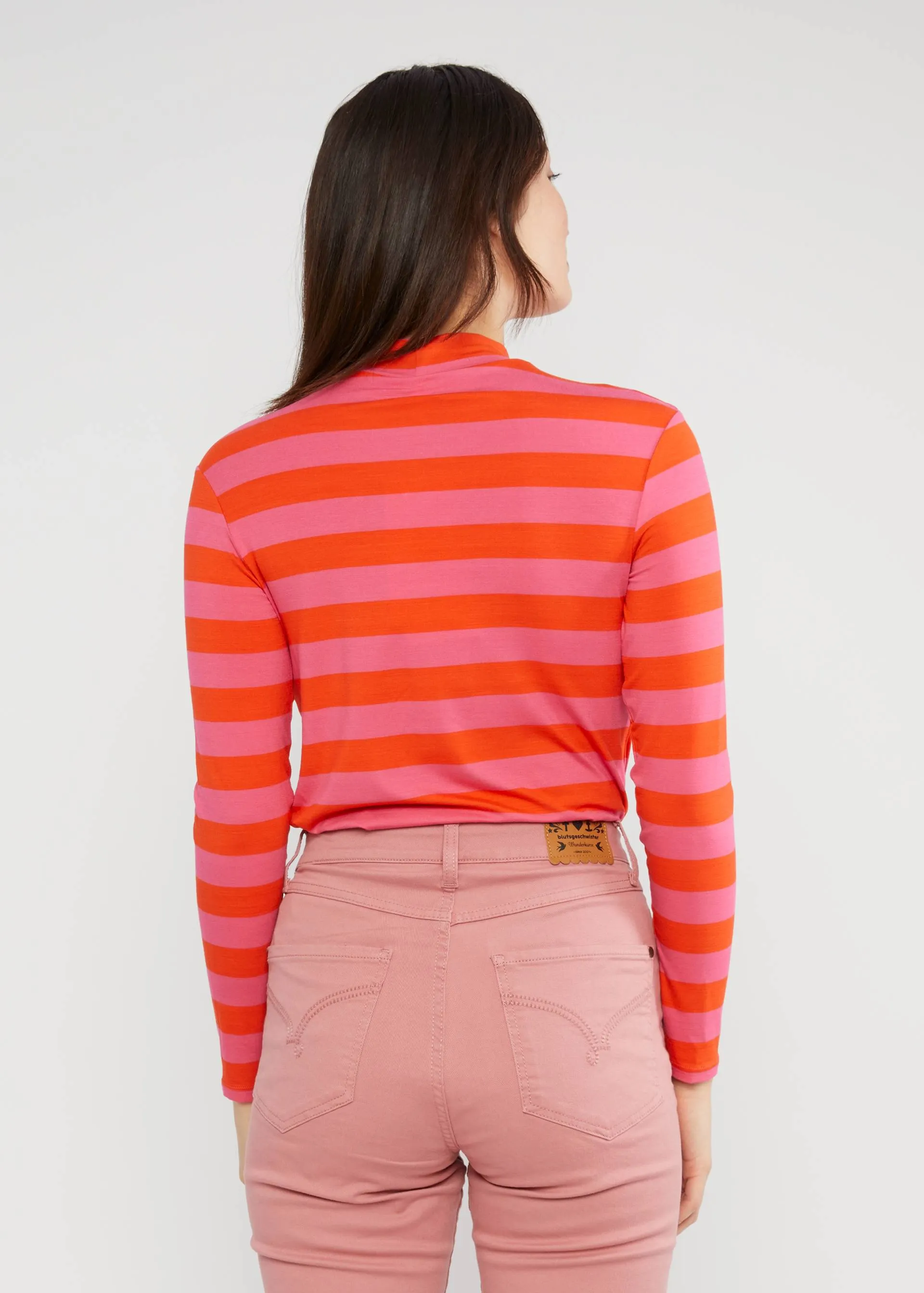 Blutsgeschwister Bold Pinkish Stripe Lonely Lips Turtle Top