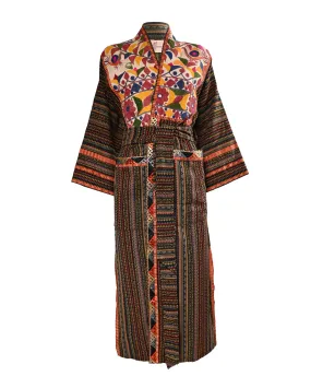 Brown & Beige Dalia Kimono Abaya