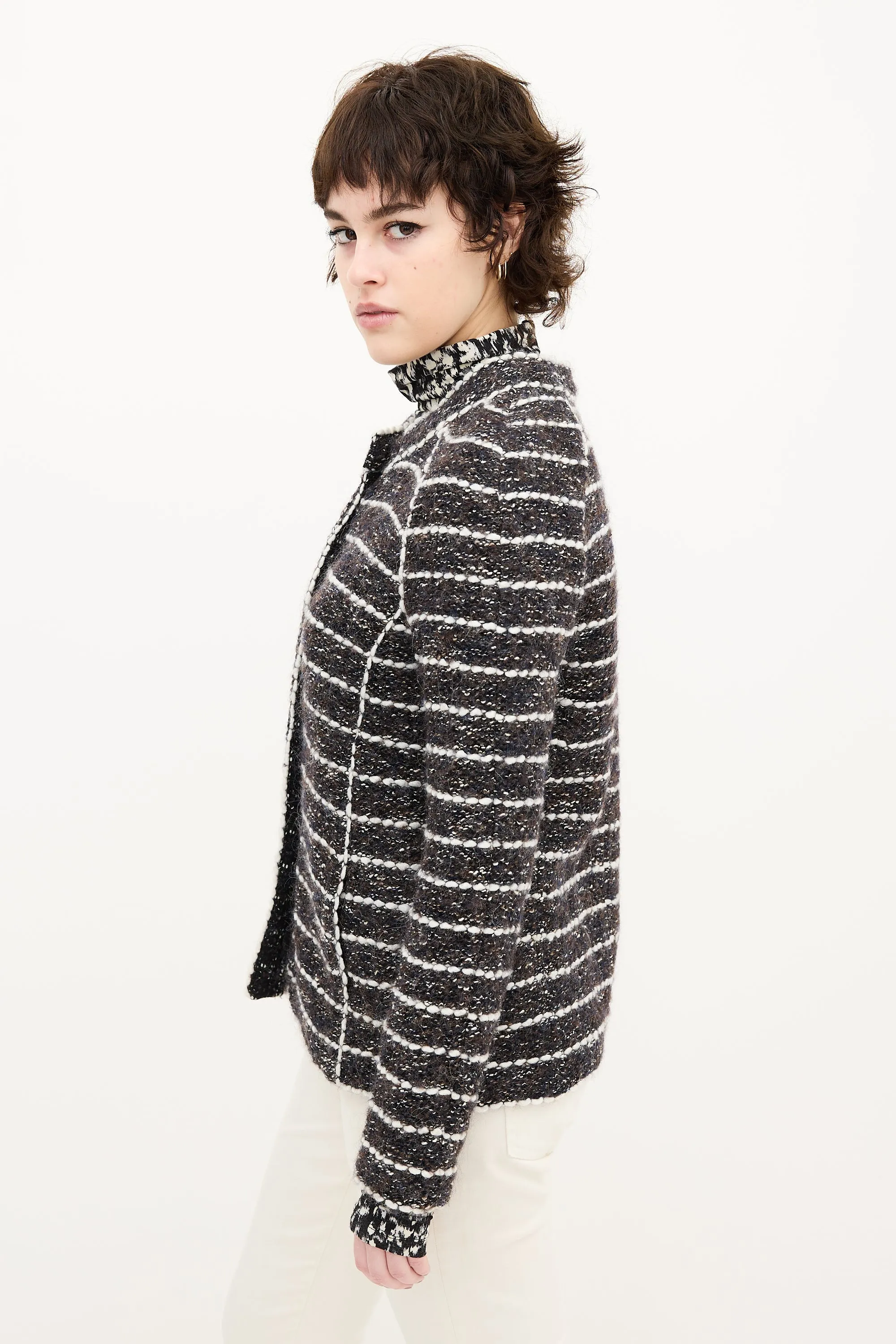 Brown & Navy Wool Tweed Jacket