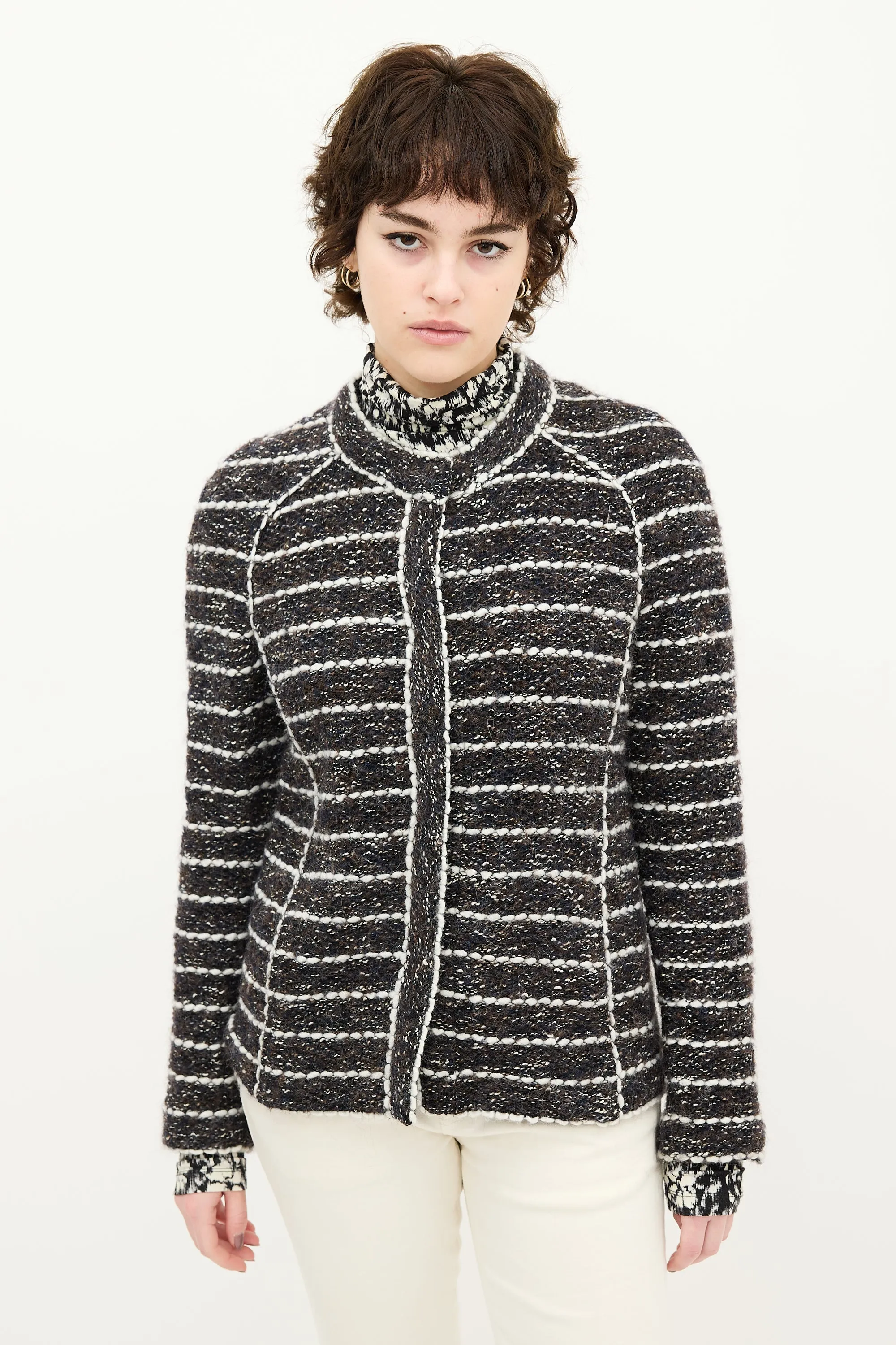 Brown & Navy Wool Tweed Jacket