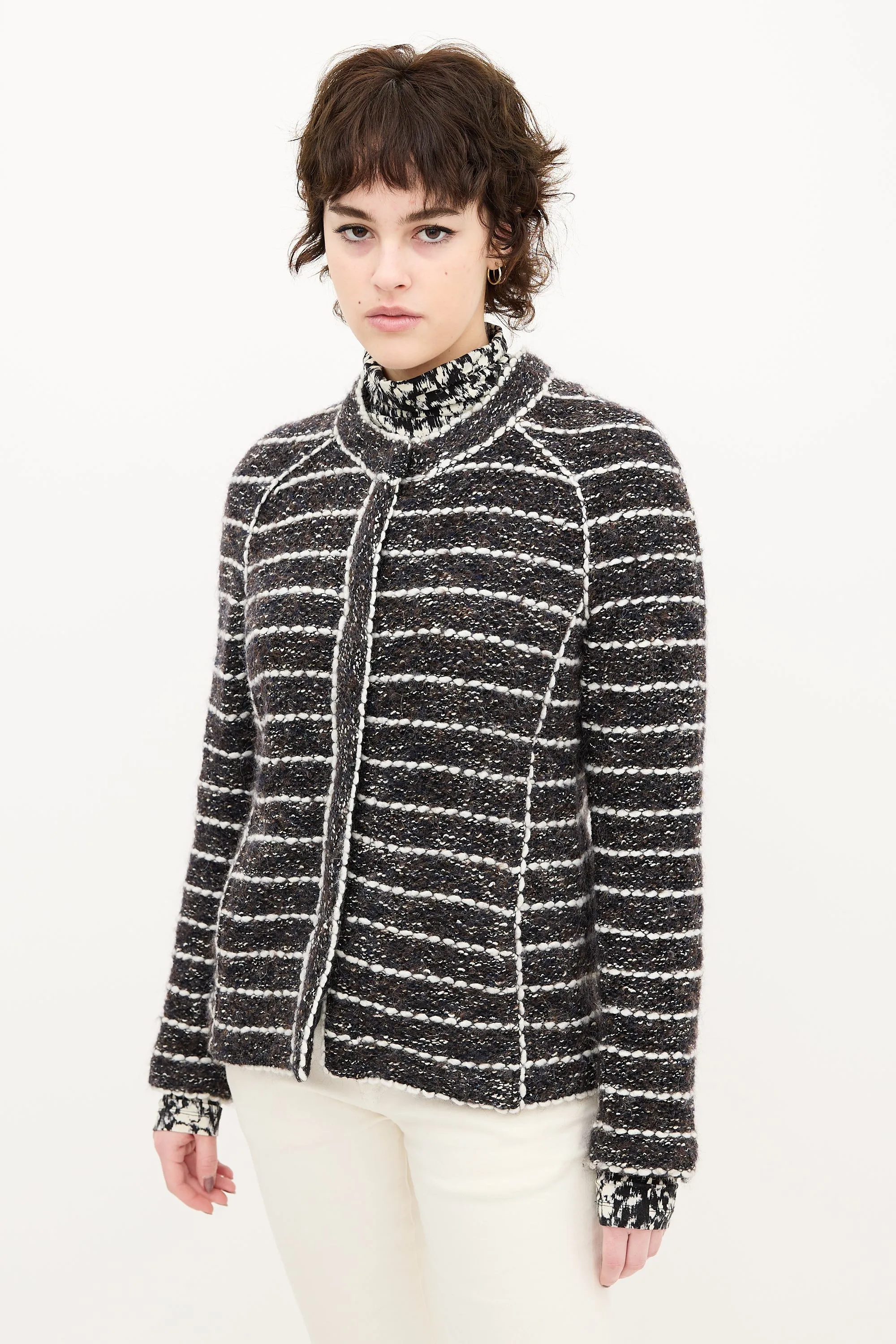 Brown & Navy Wool Tweed Jacket