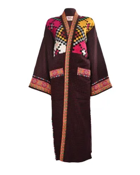 Burgundy Zina Kimono Abaya