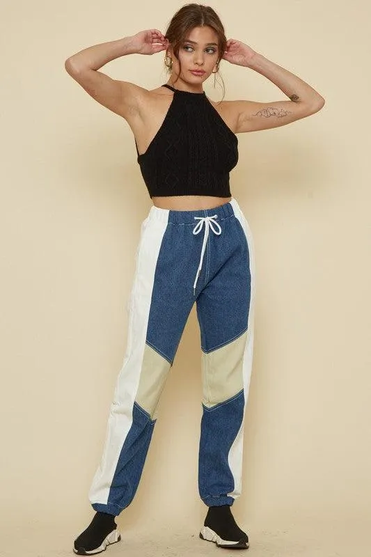 cable knit sleeveless crop sweater