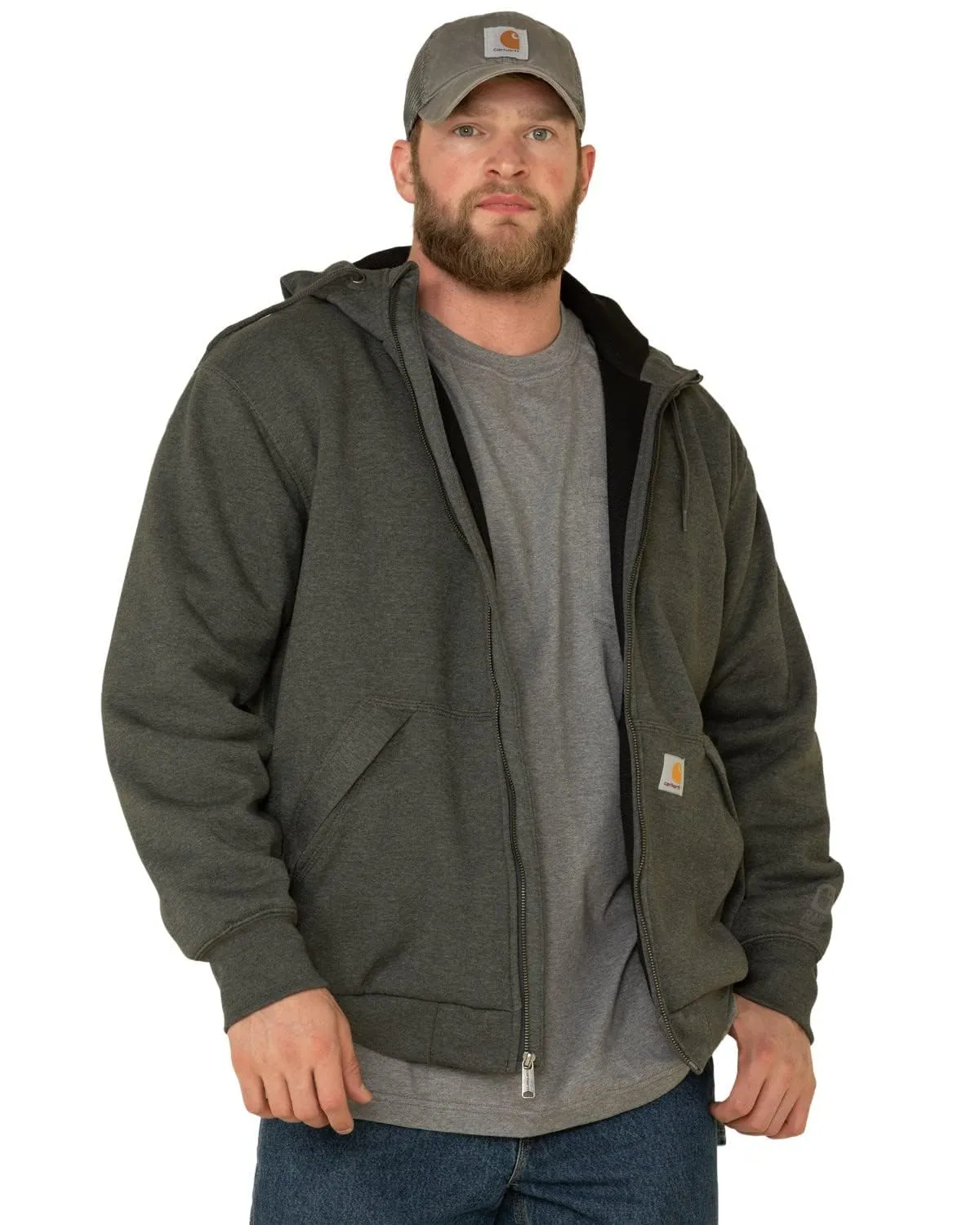 Carhartt 104078 Men's Rain Defender Loose Fit Midweight ThermalLined Full-Zip Sweatshirt