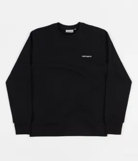 Carhartt Script Embroidery Crewneck Sweatshirt - Black / Wax