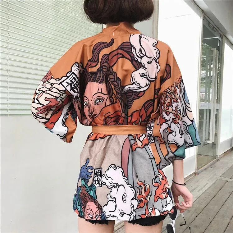 Cartoon Nature Breath Wind Kimono