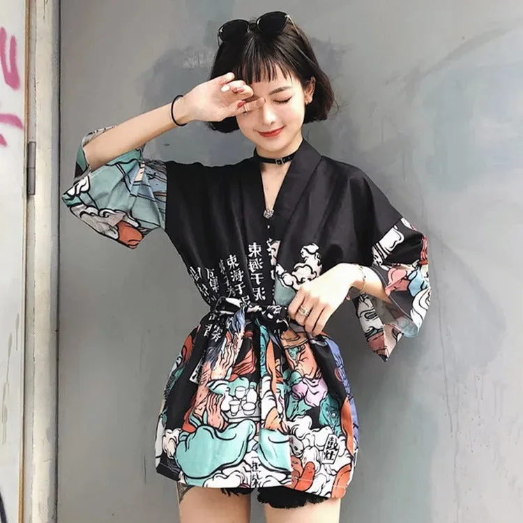 Cartoon Nature Breath Wind Kimono