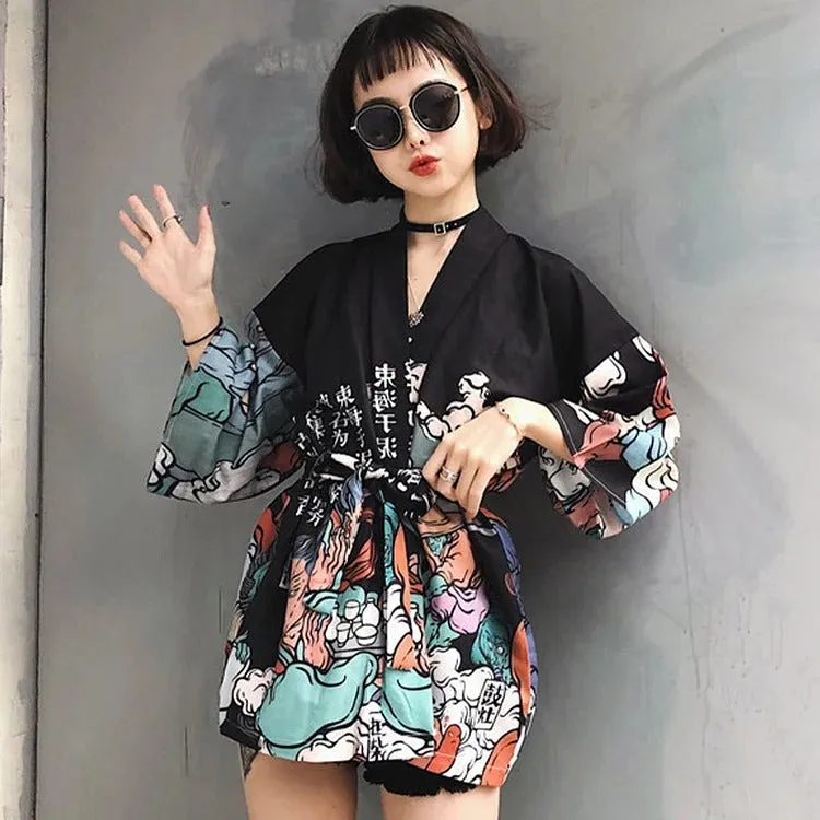 Cartoon Nature Breath Wind Kimono