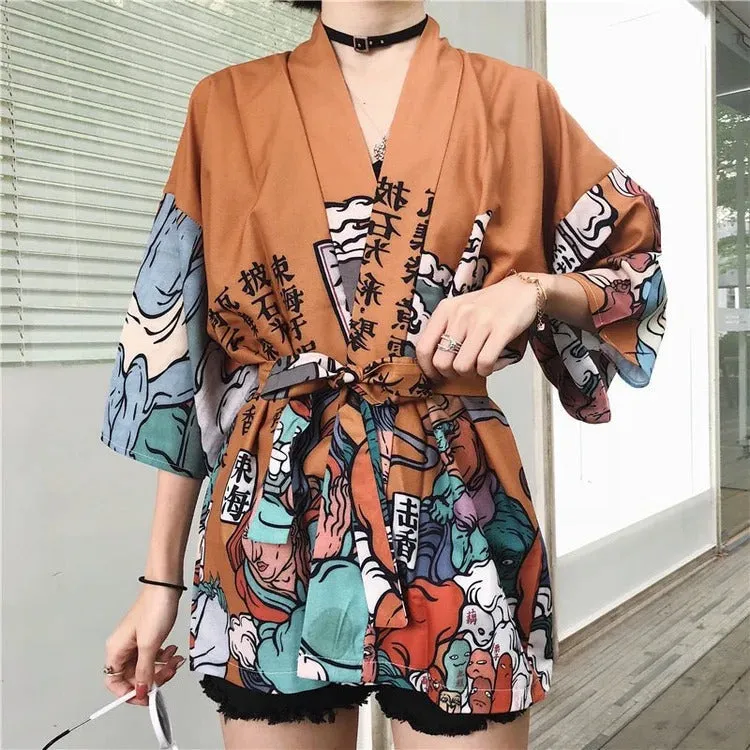 Cartoon Nature Breath Wind Kimono