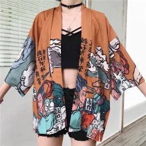 Cartoon Nature Breath Wind Kimono