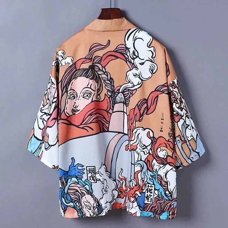 Cartoon Nature Breath Wind Kimono