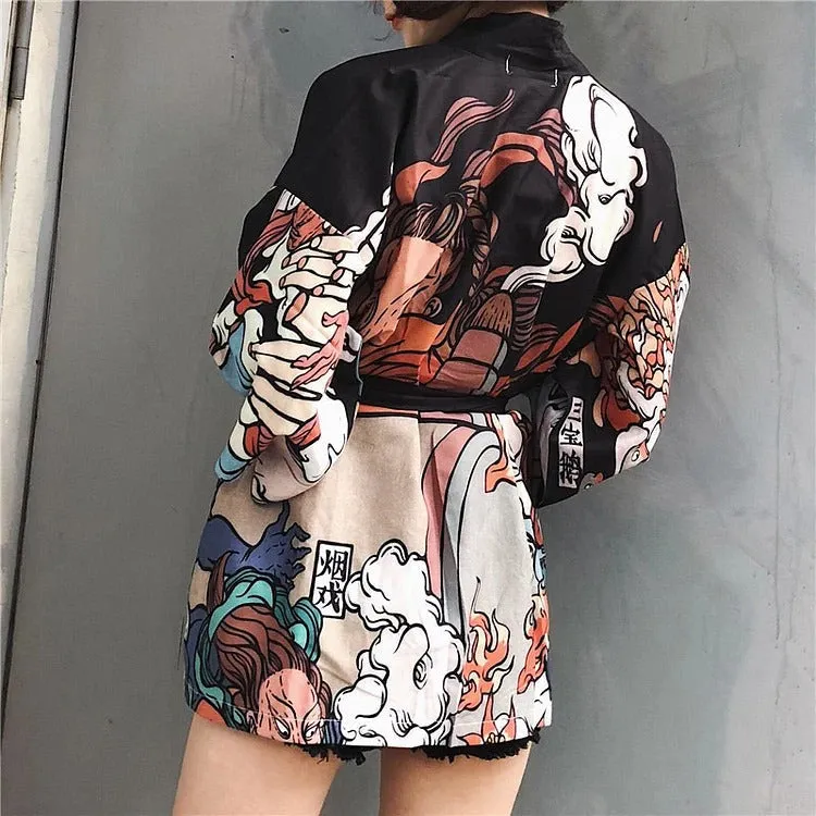 Cartoon Nature Breath Wind Kimono