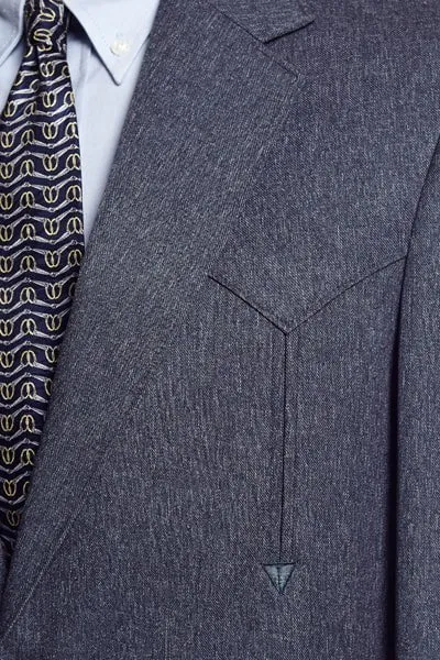 Circle S Mens Heather Navy Polyester Vegas Sportcoat Jacket Blazer 50 LX